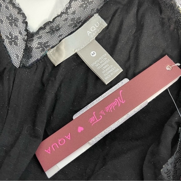 New Aqua Capsule x Maddie & Tae Black Floral Velvet Party Slip Dress US M - Picture 7 of 8